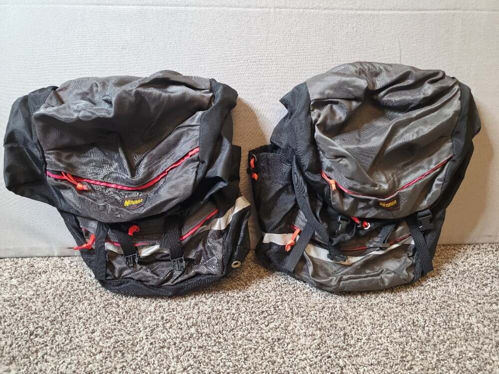 Vintage Set Of REI Novara Bicycle Pannier Bags Reflective - 18x14x7